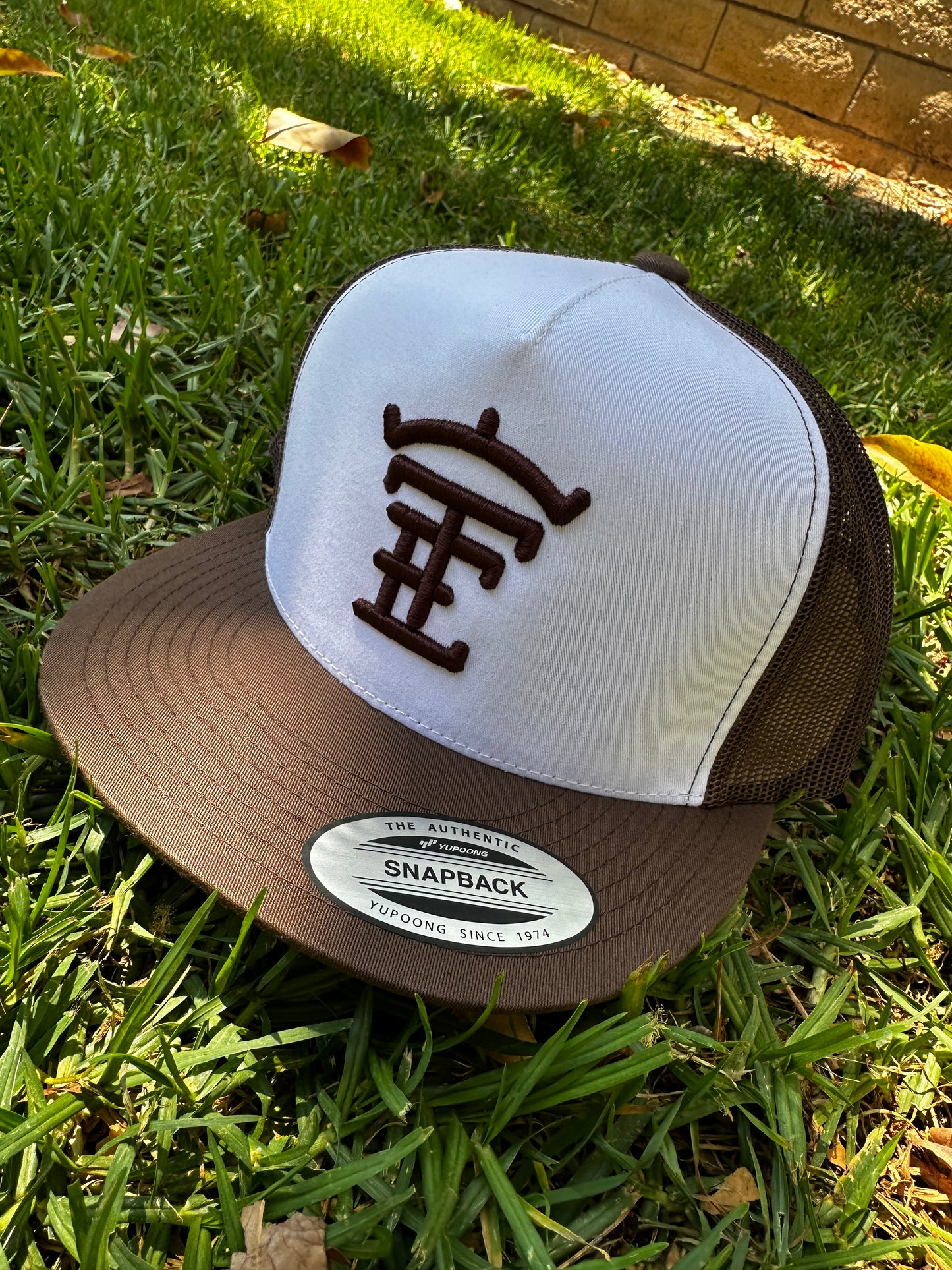 Brown and White TE Hat