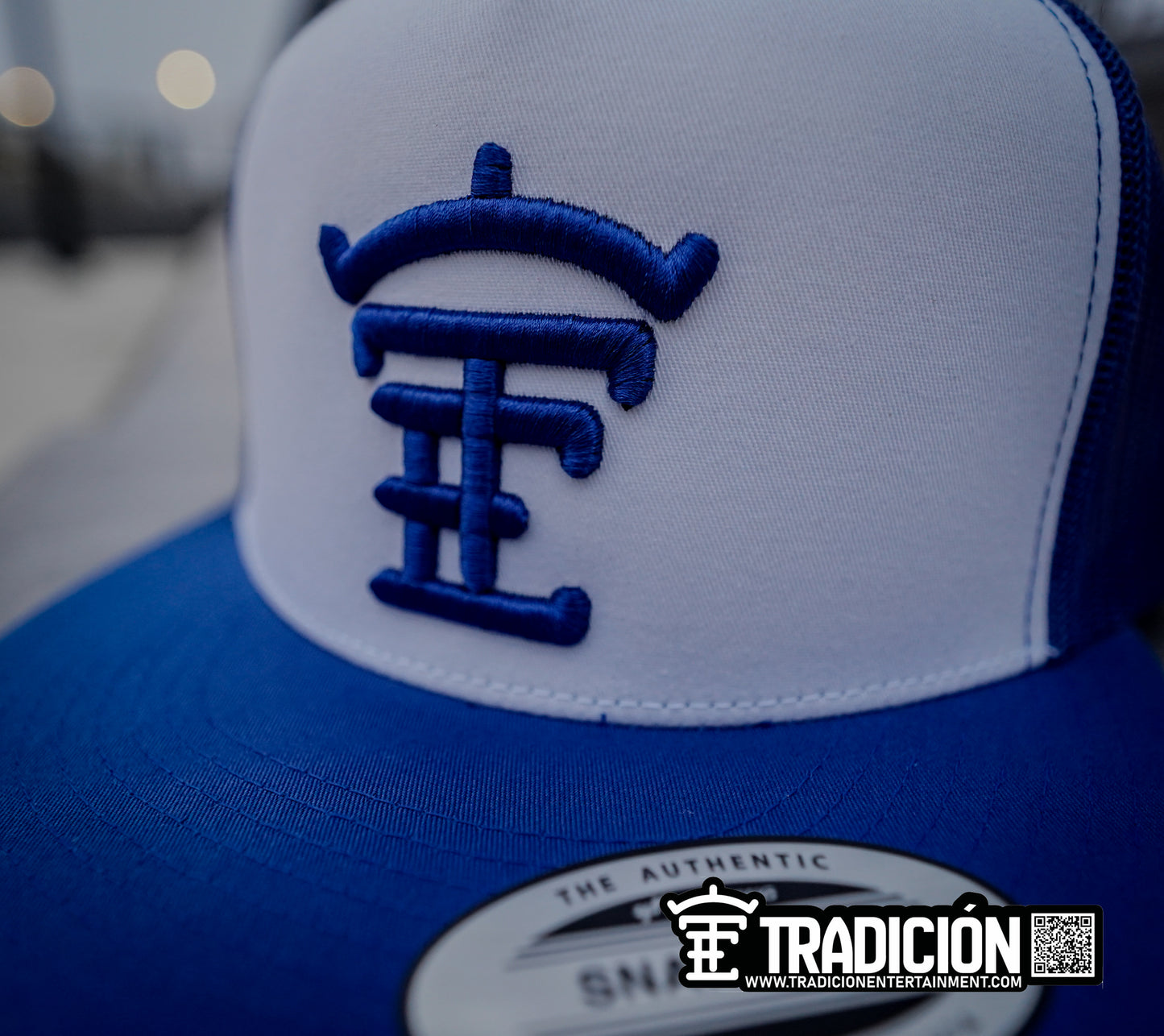 Blue and White TE Brand Hat