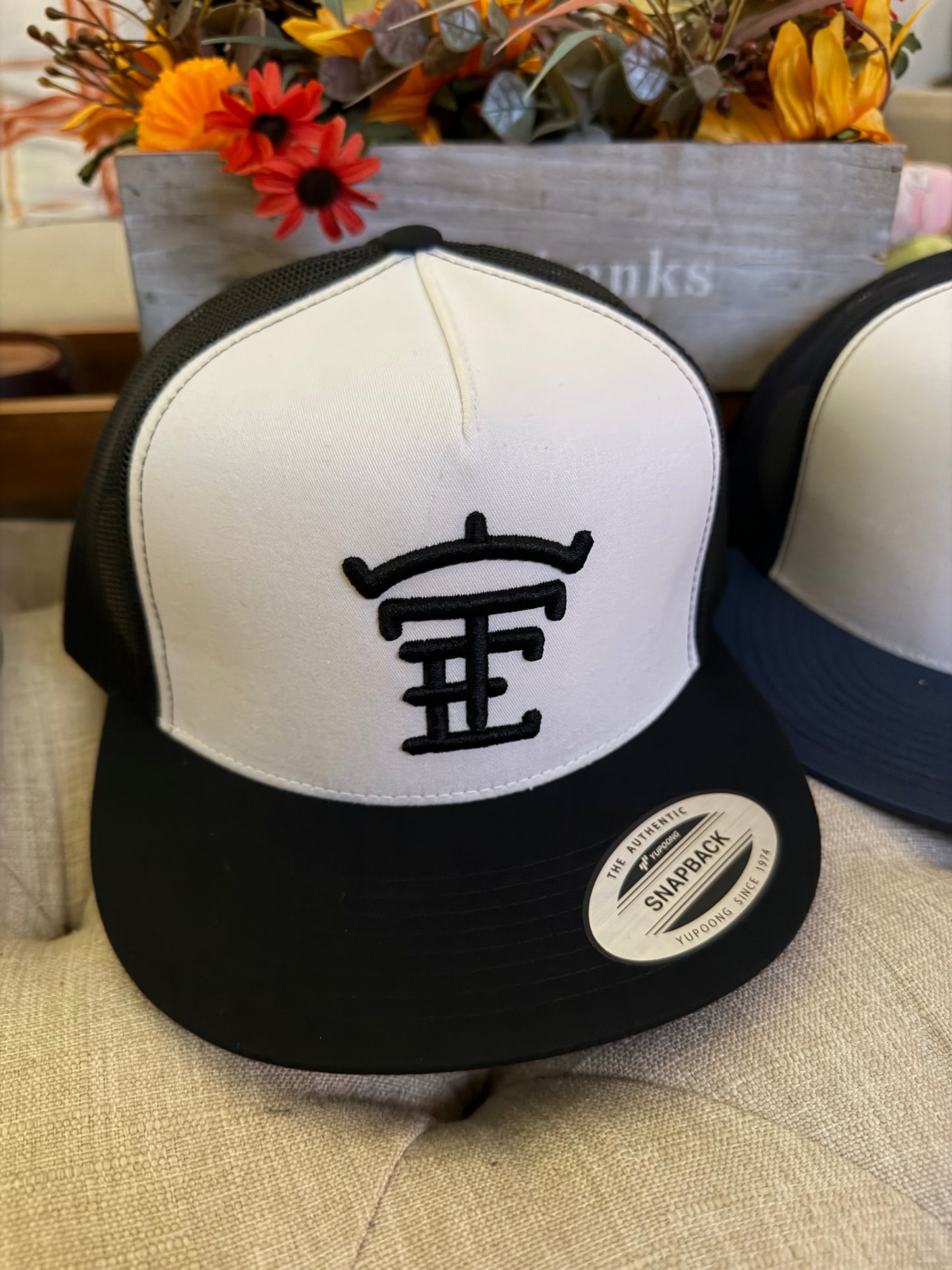 Black And White TE Brand Hat
