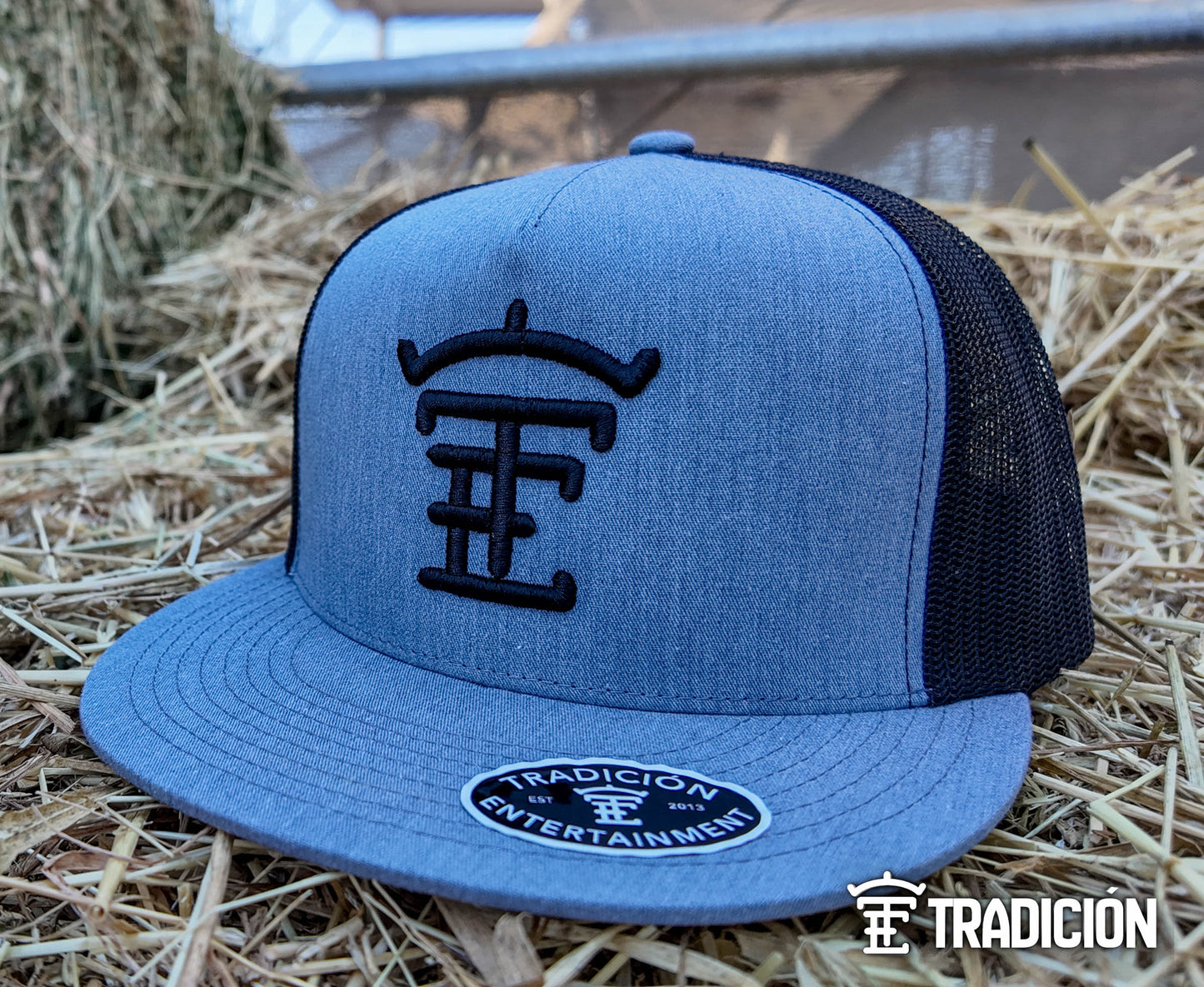 Grey and Black TE Brand Hat