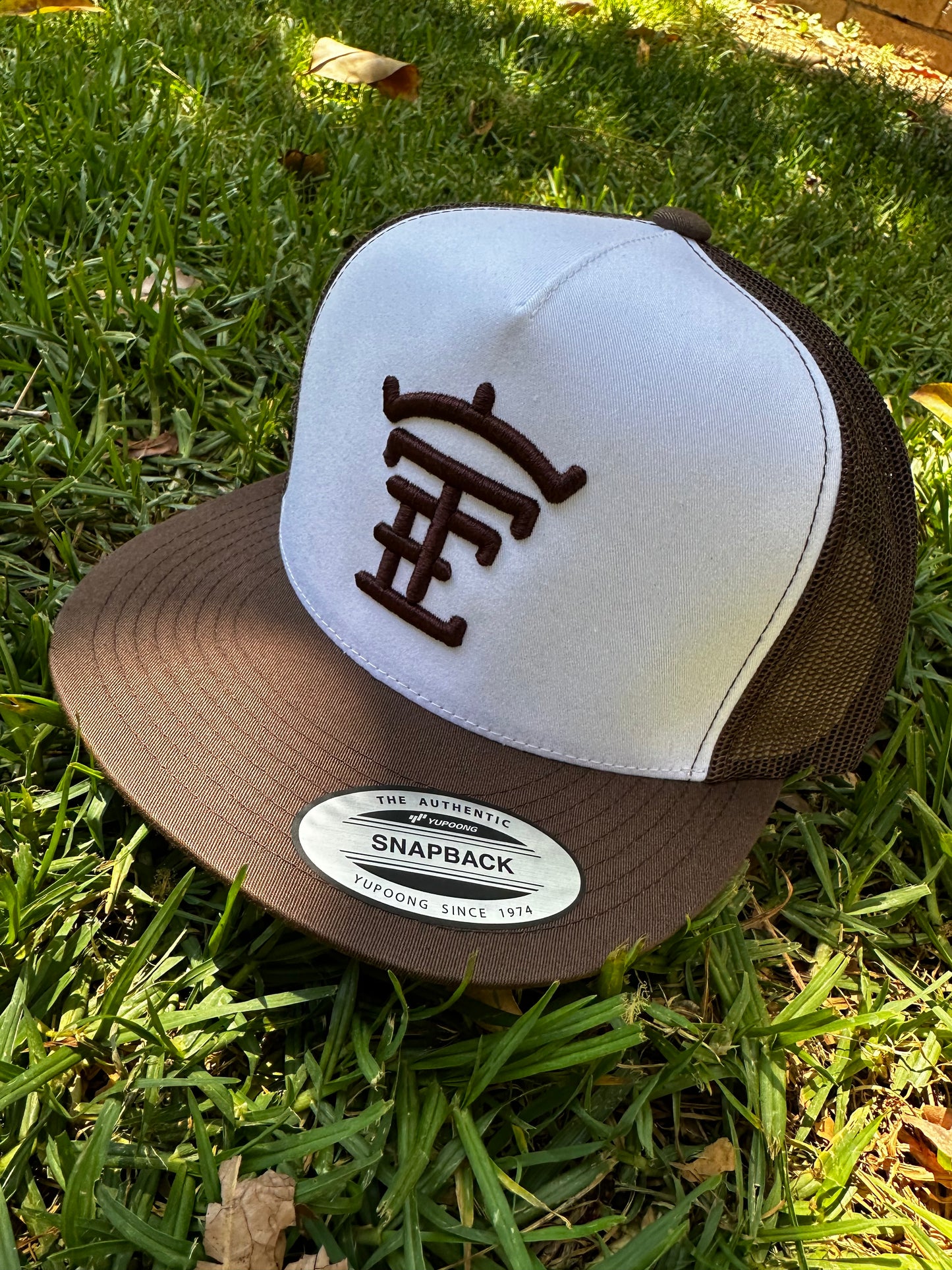 Brown and White TE Hat
