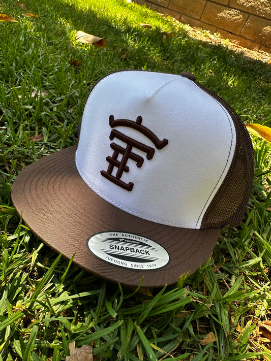 Brown and White TE Hat