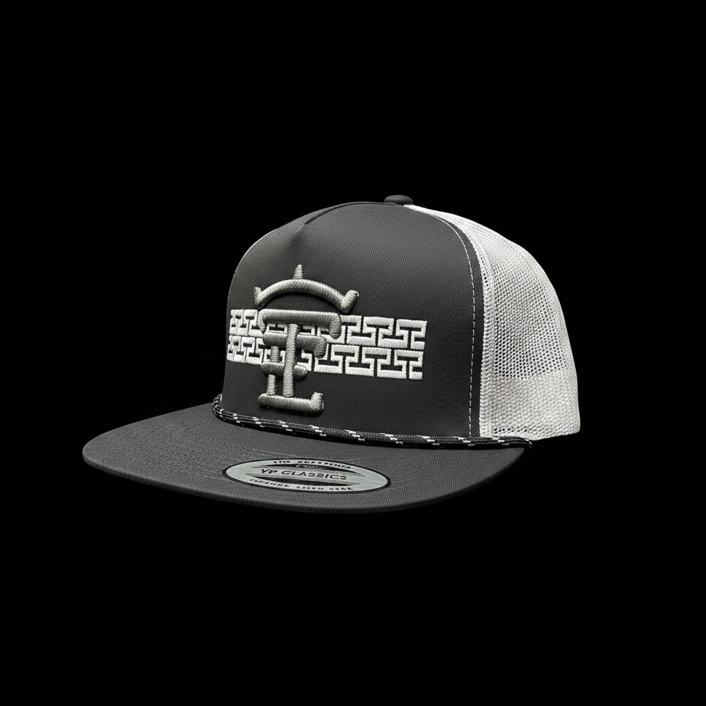 Greek key pattern TE hat (Grey)